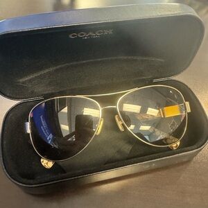 Coach Gold Aviator Sunglasses